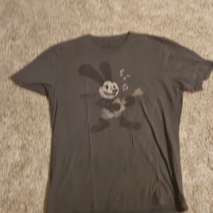 Gray Graphic T-Shirt with Cartoon Character